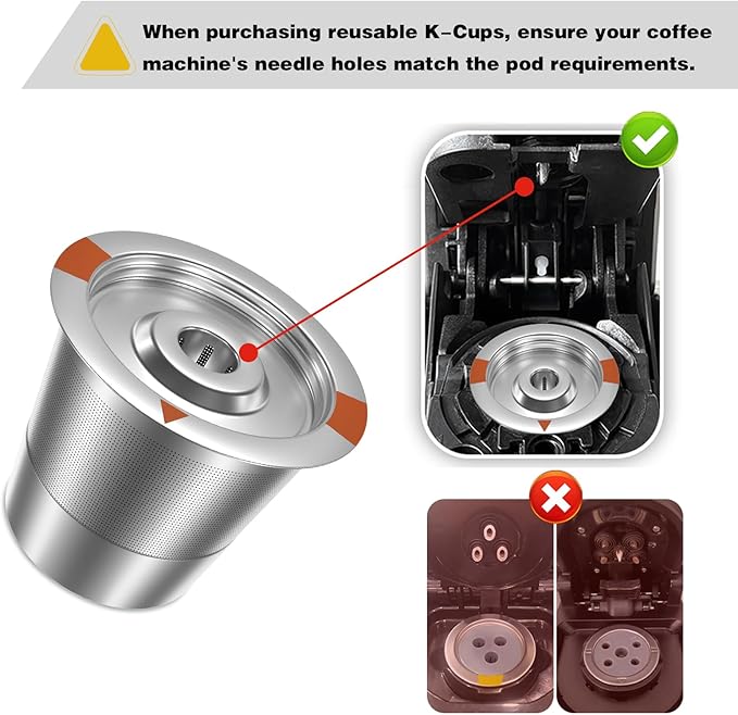 Reusable K Cups Coffee Pods for Keurig: Full Stainless Steel Refillable K Cups Coffee Filter Compatible 1.0 and 2.0 Coffee Makers-brewers (4Pack)