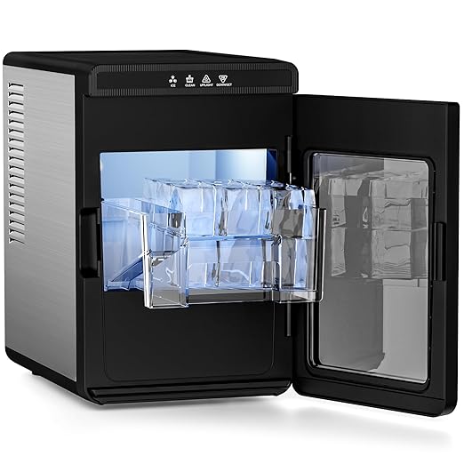 Antarctic Star Clear Ice Cube Maker, 3 pcs in 25 mins, 150 pcs/Day, CrystalFlux Technology, Self-Cleaning, 24H Timer, Enhanced Insulation for Whiskey & Bourbon