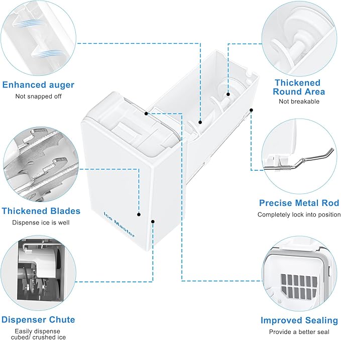 Upgraded DA97-14504C DA97-14504A Refrigerator Ice Bucket Compatible with Samsung Ice Maker Replacement Ice Tray Ice Container Parts Samsung Ice Bucket Replacement RF23J9011SR RF23HCEDBSR Ice Maker