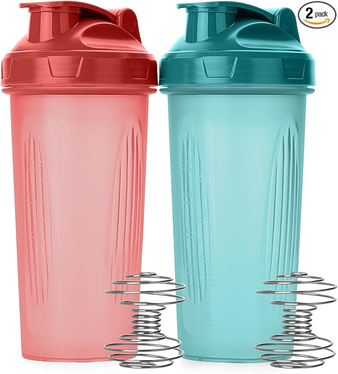 Mr. Pen- Protein Shaker Bottles, 2 Pack, 28 oz, Shaker Bottles with Leak-Proof Flip-Top Lid, Wire Whisk Ball for Smooth Mixing, Ideal for Protein Shakes, Smoothies, and Supplements