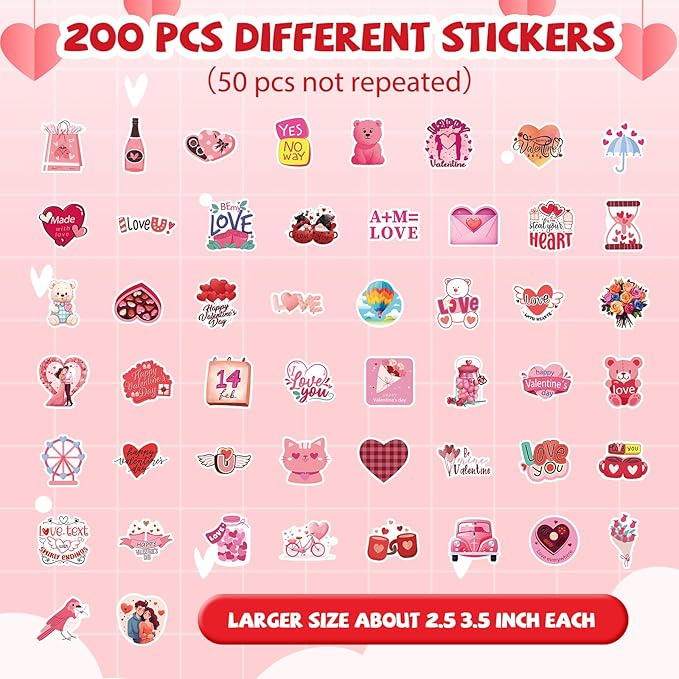 PerKoop 20 Pcs 32 oz Ice Cream Buckets with Lids and Handles Clear Cocktail Rum Buckets with Stickers Plastic Transparent Tub Reusable Food Storage Containers for Parties(Valentines)