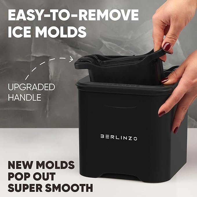Berlinzo Premium Clear Ice Ball Maker Mold - 4 Large 2.4" Crystal Clear Ice Balls for Whiskey, Cocktails & Bourbon - Easy-to-Remove Mold for Ice Spheres - XL Storage Bag Included (Non-Electric)