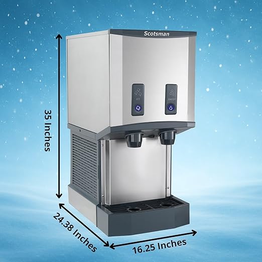 Scotsman HID312AB-1 Meridian Push-Button Countertop Nugget Ice & Water Dispenser, Air Cooled - Up to 260 lb. Production, 12 lb. Storage