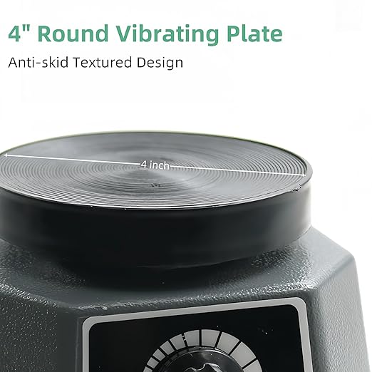 Lab Vibrator, 4" Small Round Vibrating Plate, 100W Plaster Oscillator Paint Shaker, Adjustable Speed Gypsum Mixing Machine, for Remove Resin Bubbles Mixing Plaster Gypsum
