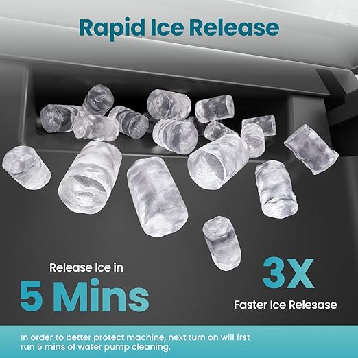 Gevi Nugget Ice Maker Countertop, Ready in 5 Mins, 35lbs Per Day, Auto-Cleaning, Sonic Ice Maker with Basket and Scoop, for Home/Party/RV/Camping