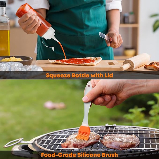 Stanbroil Griddle Accessories with Smashed Burger Press, 10PCS Griddle Kit Set, Pancake Batter Dispenser, Stainless Steel Bacon Press & Scraper, Basting Brush, 4 Egg Rings & 2 Oil Bottle