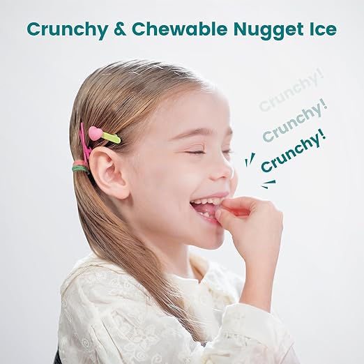 Gevi V2.0 Quiet Countertop Nugget Ice Maker, Self-Cleaning Chewable Pellet Ice Machine, 38 lbs/24H, Energy-Efficient, White
