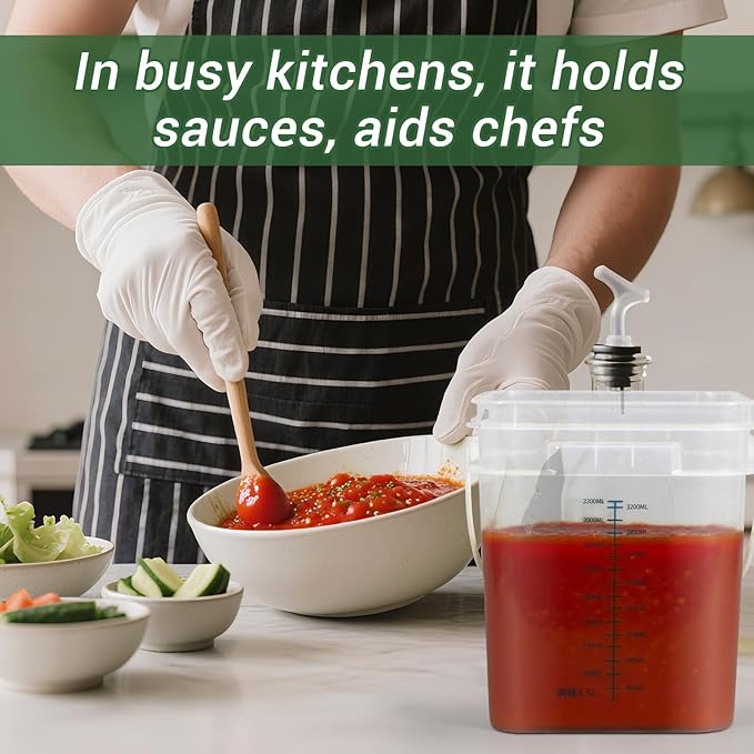 1 Gallon Square Food Storage Containers with Lids Clear Plastic Bucket 5 Pack Kitchen Storage