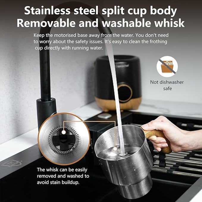 AMZCHEF 8-IN-1 Milk Frother and Steamer 550 Watts, 21 oz Split Stainless Steel Automatic Steamer, Milk's Warmer for Latte, Cappuccino, Hot and Cold Froth, Heated Milk, Hot Chocolate, Baby Food, Black
