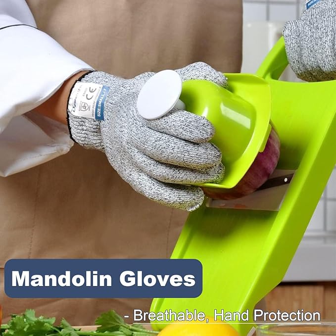 Dowellife Cut Resistant Gloves Food Grade Level 5 Protection, Safety Kitchen Cuts Gloves for Oyster Shucking, Fish Fillet Processing, Mandolin Slicing, Meat Cutting and Wood Carving. (Medium-3 Pairs)
