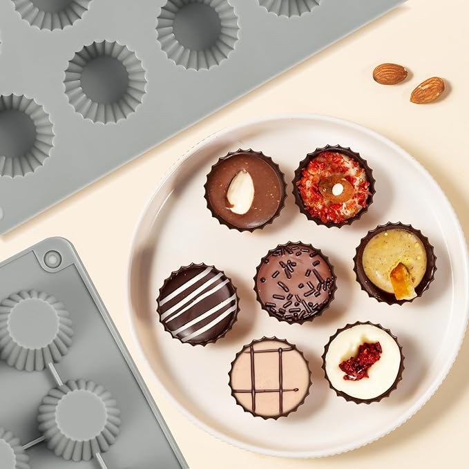 Peanut Butter Cup Molds, Bite-Size Chocolate Molds, 30-Cavity Mini Silicone Candy Mold for Fat Bomb, Jelly, Ice and Cordial Truffles Cupcake