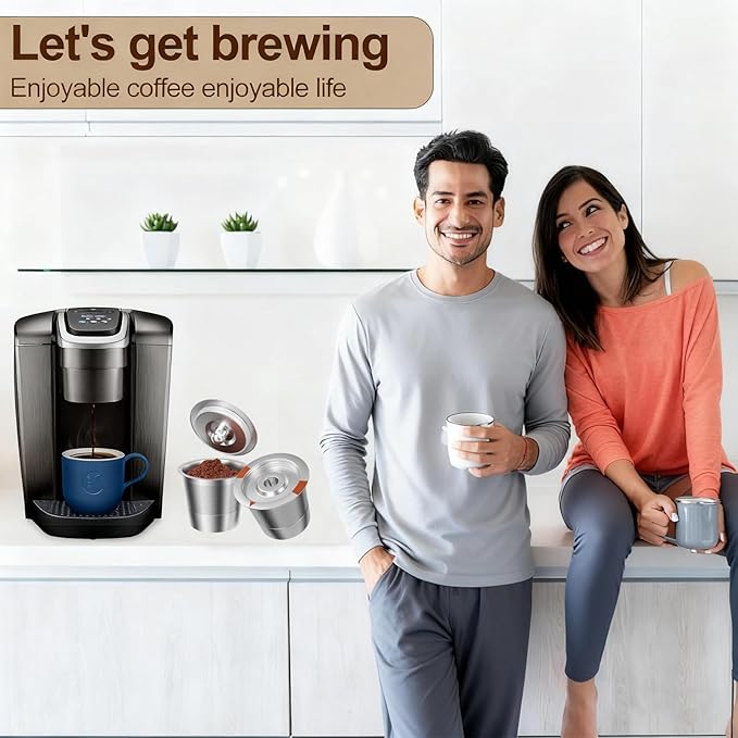 Reusable K Cups Coffee Pods for Keurig: Full Stainless Steel Refillable K Cups Coffee Filter Compatible 1.0 and 2.0 Coffee Makers-brewers (4Pack)