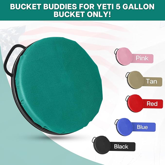 5 Gallon Bucket Seat for YETI Bucket Only, 360-Degree Swivel Bucket Lid Seat, Bucket Lid Cushion 5 Gallon for Fishing, Hunting, Tool Organizer, Car Washing, Gardening, Baseball