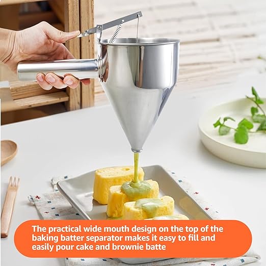 40oz Pancake Batter Dispenser, Large Capacity Cupcake Dispenser with Stand, Cupcake Dispenser Funnel Funnel Cake Dispenser for Pancakes, Cupcakes or Any Baked Goods