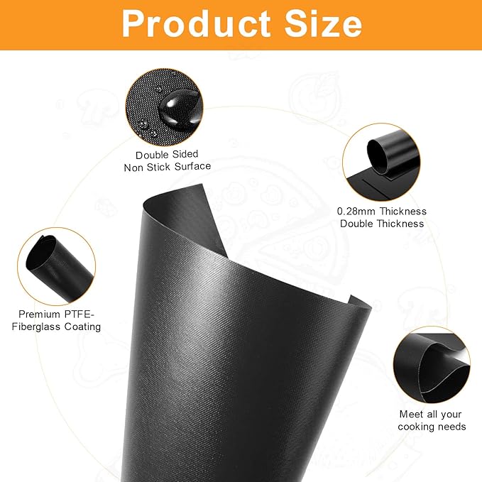 Air Fryer Oven Liners for Bottom of Oven, 13.8 * 11.4 Non-Stick Heat Resistant Reusable Liners Baking Mat Accessories for COSORI 32Qt 13 in 1 C130 CO130 12 in 1 Air Fryer Toaster Oven, 4 Pack