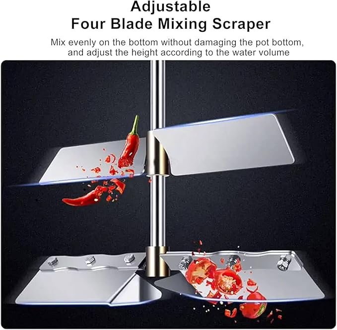 Automatic Food Mixer Pot Stirrer Mixer, 15l/25l/40l/60l/80l Stainless Steel Stand Mixer Kitchen Food Mixer With Double Stirring Paddle, Hot Pot Seasoning Bottom Soup Sauce Stirrer,Food blender