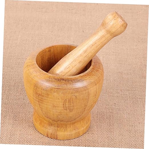 Wooden Garlic Pounder and Presser Kitchen Gadget for Home Use 4 Inch Wood Garlic Crusher and Mincer with Smooth Surface for Crushing Ginger and Spices