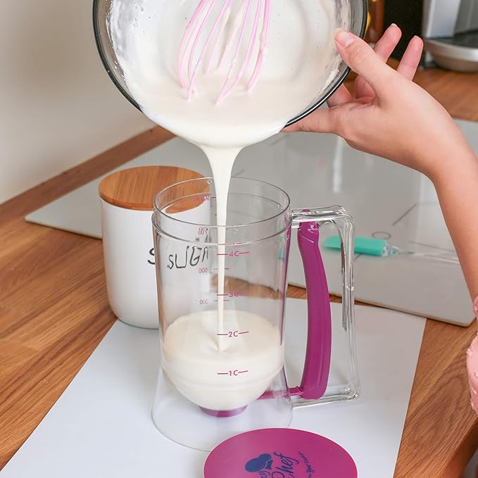 Pancake Cupcake Batter Dispenser Tool - Great for Cupcakes Muffins Creeps Cakes & Waffles – With Measuring Label – Chuzy Chef