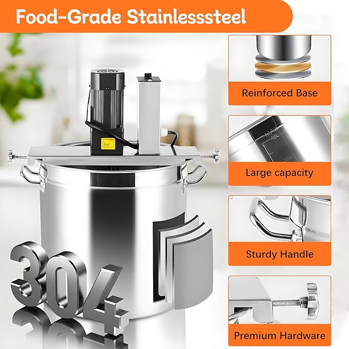 30L/40L/50L/60L Automatic Pot Stirrer Mixer, 180w Commercial Food Mixer, Stirring Speed Adjustable, for Making Jam, Sauce, and Soups. 40L