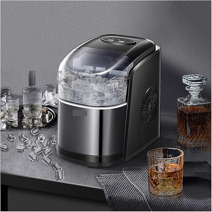 ice Crusher, Portable Electric Ice Maker Machine for Home Use for Outdoor Applications for Cold Drinks with Bottled Water Input,for Home, Restaurants & Cafes(Black)