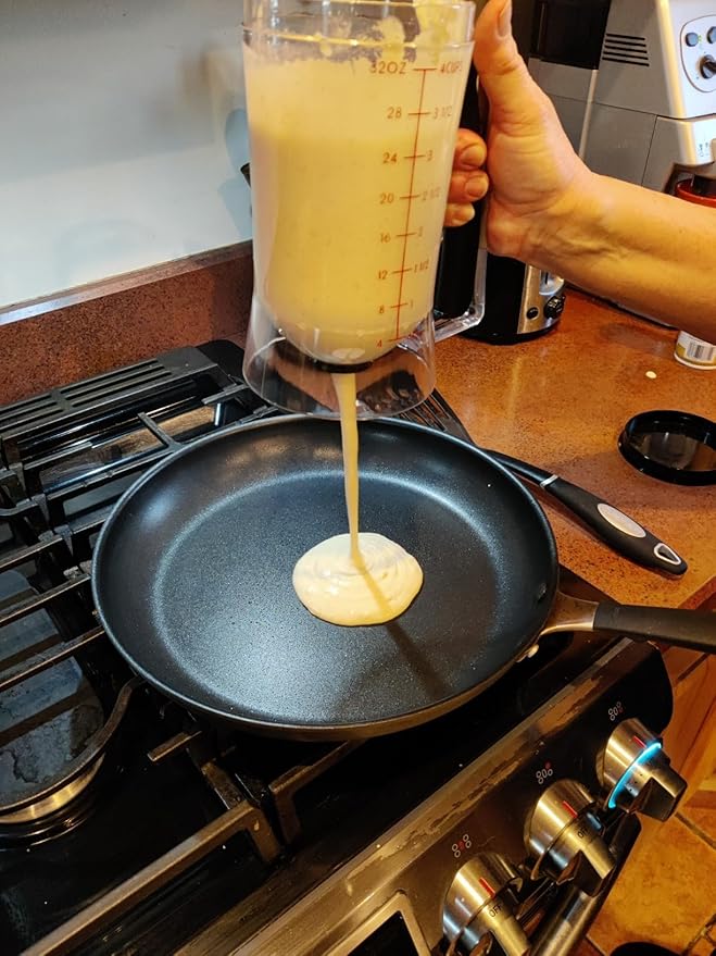 Black Waffles Batter Dispenser n Waffle Tongs Combo Set,Get Perfectly Fluffy Waffles Every Time! Batter Measuring Separator for Pancakes, Cupcake, Muffin Quick Filling Cookie Batter