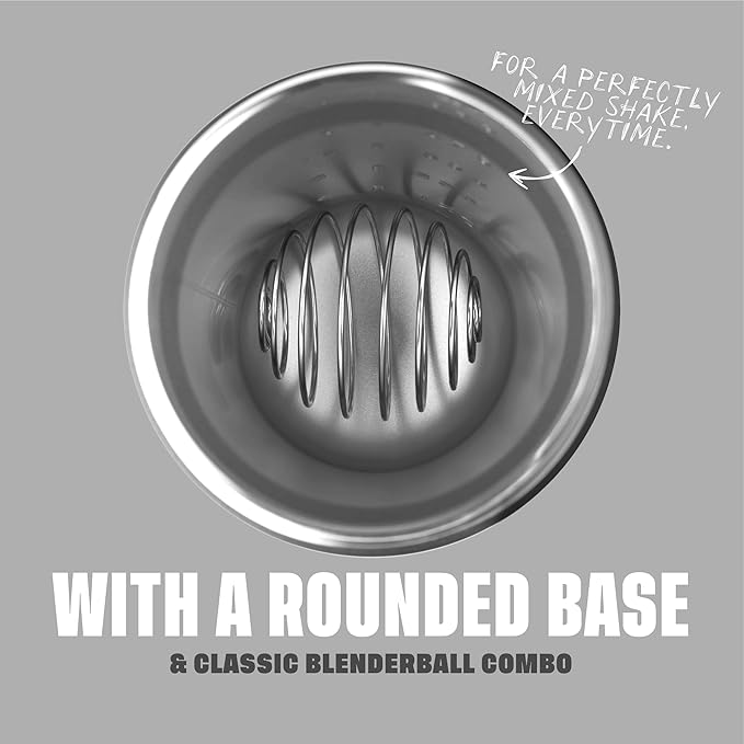 BlenderBottle Strada Shaker Cup Insulated Stainless Steel Water Bottle with Wire Whisk, 24-Ounce, White | Insulated, Water Bottle, Wire Whisk
