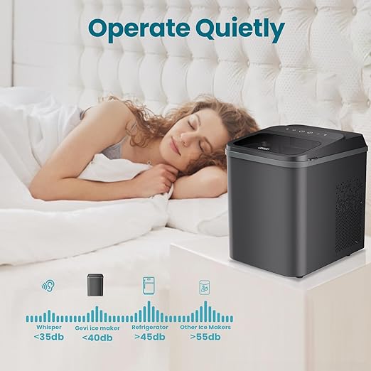 Gevi Nugget Ice Maker Countertop, Ready in 5 Mins, 35lbs Per Day, Auto-Cleaning, Sonic Ice Maker with Basket and Scoop, for Home/Party/RV/Camping