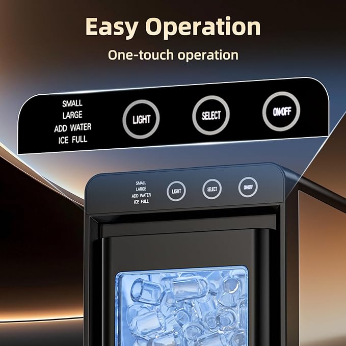 Antarctic Star Ice Maker, Portable Ice Machine with Self-Cleaning Function, 8 Cubes in 6 Mins Fast Countertop Ice Making, Compact Ice Maker for Home, Kitchen, RV, Travel, Matte Black