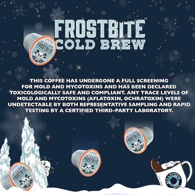 FRC Organic Frostbite Cold Brew Pods | Medium Roast | 24 Count K-Cup Compatible Pods for Single Serve Brewers | Mold, Mycotoxin & Pesticide 3rd Party Tested | USDA | Kosher | 100% Arabica Coffee