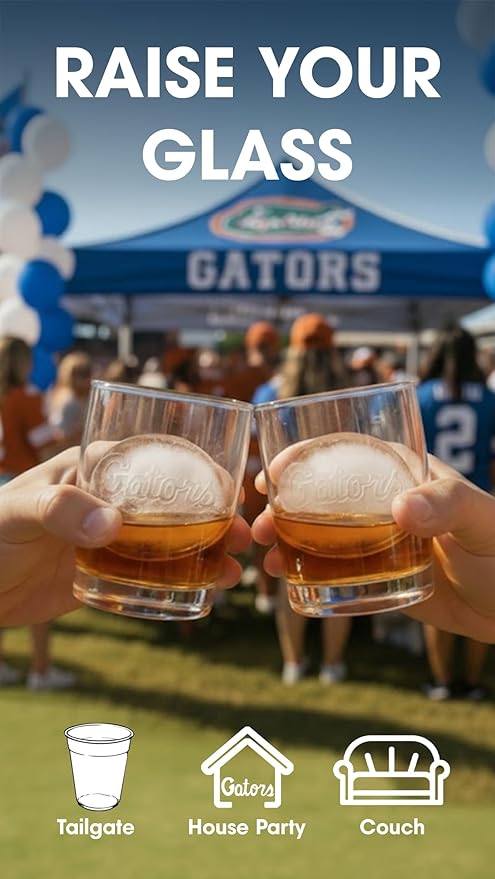 TEAM ICE - Florida Gators Silicone Ice Cube Tray - Large Silicone Ice Cube Mold for Whiskey & Cocktails, Durable Ice Tray for Game Day Drinks, College Logo Ice Mold for Fans & Tailgate Parties