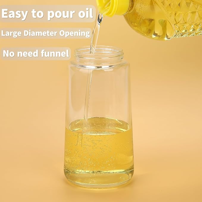 Oil Sprayer for Cooking,2 in 1 Glass Olive Oil Sprayer and Oil Dispenser19oz Oil Spray Bottle (Green)