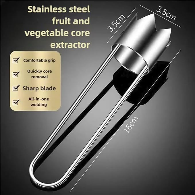 Fruit and Vegetable Corer Pepper Seed Apple Remover Bell Pepper Tomato Corer Tool Stainless Steel Kitchen Gadget