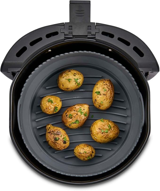 HIC Kitchen Collapsible Round Air Fryer Liners, European-Grade Silicone, Set of 2, Fits 5 to 7-Quart Air Fryer Baskets