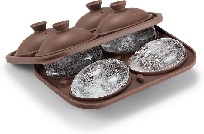 ACOOKEE Novelty American Football Gifts Ball Ice Maker Mold, 2.2" Large Sphere Round Ice Cube Mold for Cocktails, Whiskey, Bourbon, Fun Shapes Big Whiskey Ice Cube Mold Gifts