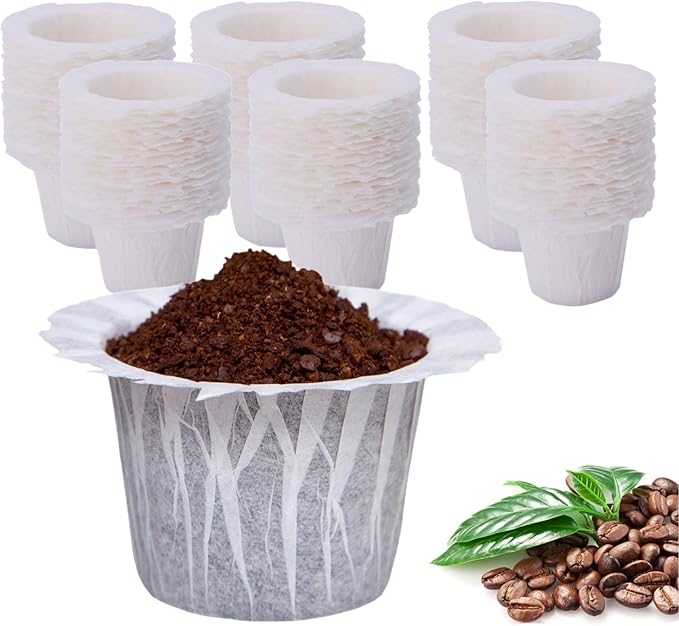 Haetyly 600 Count Coffee Paper Filters Compatible with Keurig Single Serve 1.0 and 2.0, Fits All Brands Reusable K Cup Filters