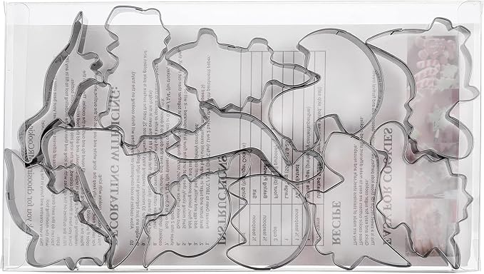 New Dinosaur Cookie Cutters Set - Mini Small Sizes, 12pcs Biscuit Molds for Kids, Kitchen Tools for Cookie, Fruit, Fondant, Cake Decorations, Kid's Dinosaur Shapes