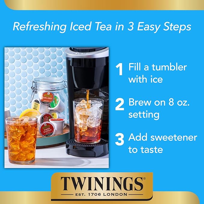 Twinings Chai Black Tea K-Cup Pods for Keurig, 24 Count (Pack of 2), Naturally Sweet and Savoury Spice Flavors, Caffeinated, Enjoy Hot or Iced