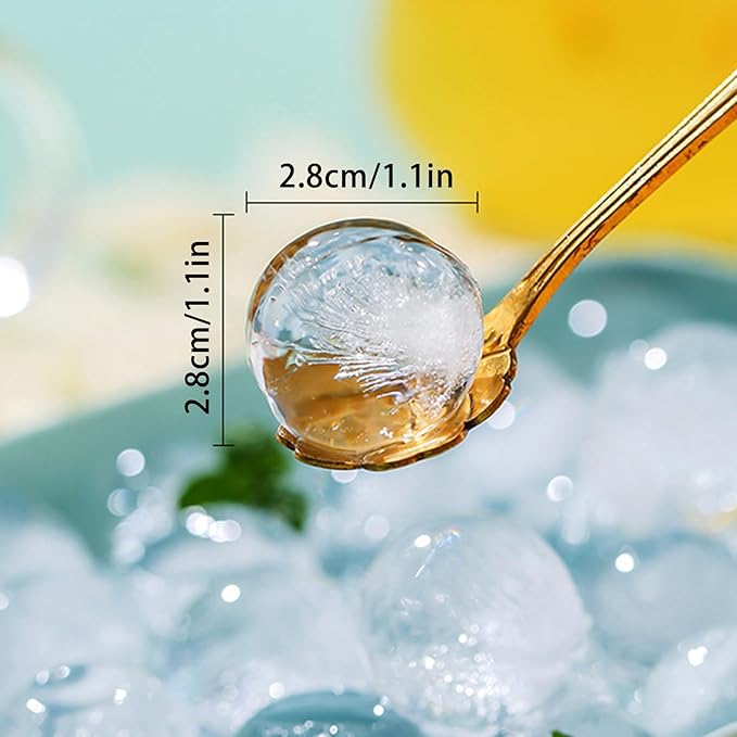 Ice Cube Tray with Lid, 33 Sphere Ice Cube Mold for Freezer, Stackable Round Ice Ball Maker Circle Ice Trays for Cocktails, Whiskey, Coffee, Drinks (Blue)