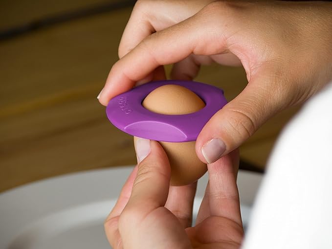cregg 3-in-1 Egg Topper - Purple – Egg Cracker, Cup & Serving Ring – Made in Germany – For Soft & Hard Boiled Eggs – Egg Shell Opener – Kitchen Gadget & Gift for Breakfast Lovers