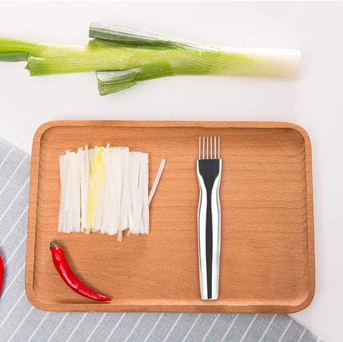 Mandoline Slicer,Mandoline Slicer for Kitchen,Potato Slicer,Onion Slicer,kitchen Salad Scissors,Vegetable Cutter Sharp Scallion Cutter Shred Knife, Steel Onion Holder