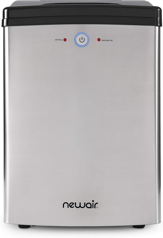 Newair Nugget Ice Maker, Sonic Speed Countertop Crunchy Ice Pellet Machine 45 lbs. of Ice a Day, Stainless Steel, Self-Cleaning Function and BPA-Free Parts, Perfect for Home, Kitchen, and More