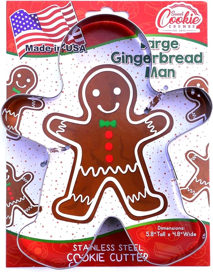 Gingerbread Man Cookie Cutter - Large, Premium Food-Grade Stainless Steel, Dishwasher Safe (Gingerbread Man (Large))