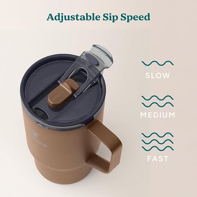 REDUCE Hot1 18 oz Hot1 Stainless Steel Insulated Mug with Temperature Adjusting Lid - Dual-Wall Vacuum, Cupholder Friendly - Keeps Drinks Hot for 6 Hours - Ideal for Coffee, Tea & Other - Java