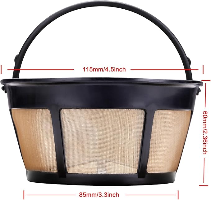 Reusable Coffee Filter, fits Mr. Coffee 12 Cup Coffee Maker Coffee Filters 10-12 Cup Basket (2 PCS)