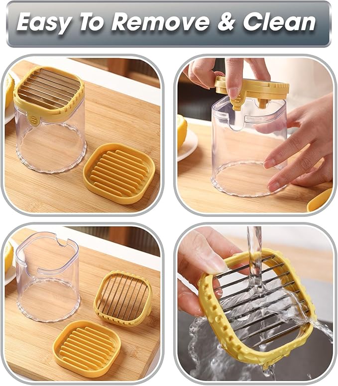 Fruit Cutter and Chopper – Cup Slicer for Strawberry, Grape, Banana, Mushroom, Kitchen Gadget for Fruits and Vegetables, Compact Slicing Tool (Black-2pcs)