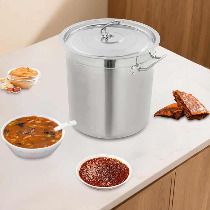 Automatic Pot Stirrer, 25L Electric Jam Mixer with 4-Blade Scraper & 0-72 RPM Adjustable Speed, Stainless Steel Auto Stirrer for Sauce, Jam, Chili, Hot Pot Base