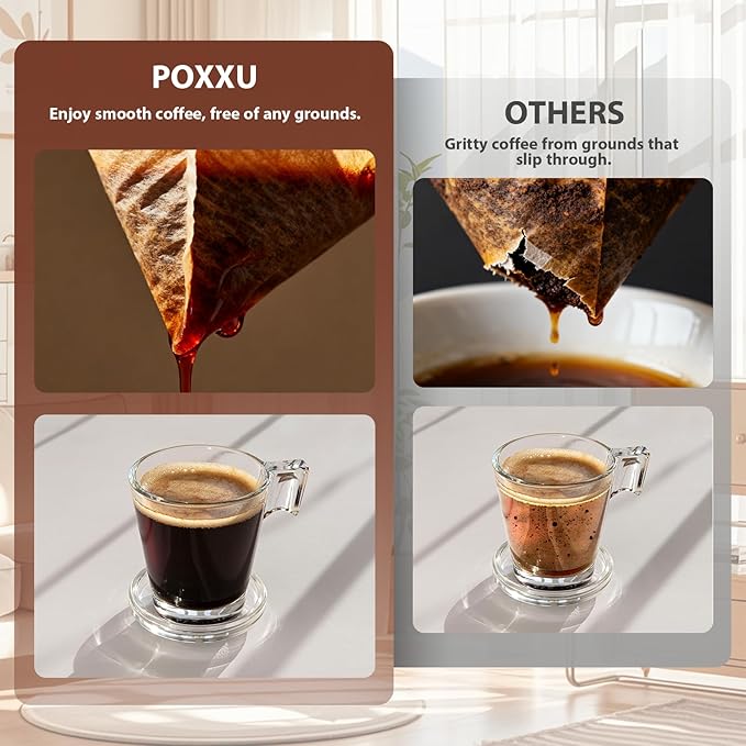 200 Count Coffee Filters V-60, Disposable Cone Coffee Filters 2-4 Cup, Unbleached Natural Paper Size 02 Paper Filters for Pour Over and Drip Coffee Maker