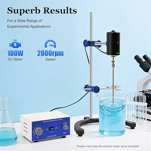 Electric Overhead Stirrer, Automatic Stirrer Max.40L 100W 0-2800RPM LCD Digital Lab Mixer Time and Speed Adjustable Equipped Overhead Stirrer Precision Mixer for Various Uses