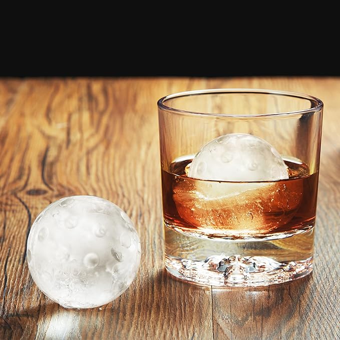 ACOOKEE Novelty Pickleball Gifts Ball Ice Maker Mold, 2.2" Large Pickleball Ice Cube Mold for Cocktails, Whiskey, Bourbon Chilling, 4 Hole Fun Shapes Big Silicone Circle Ice Cube Trays