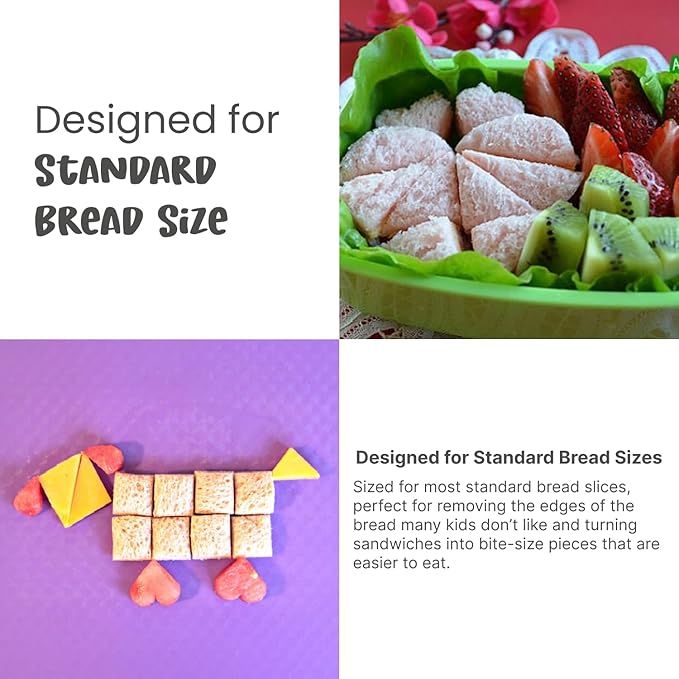 FUNBITES Crustless Sandwich Cutter for Kids Lunch (2-piece set), Uncrustable Sandwich Cutter, Bite-Size Food Cutter for Toddlers, Bento Box Accessories, BPA-FREE Dishwasher Safe, Orange Triangles 1pk
